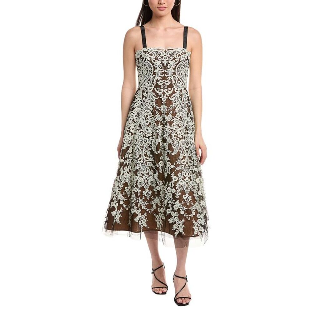 Marchesa Notte Womens  Soho Tulle Cocktail Dress, White
